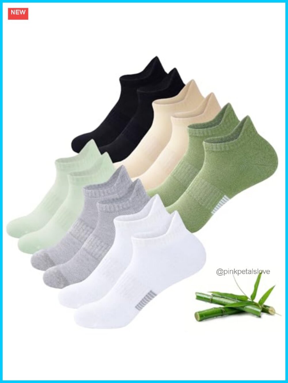 Bamboo Viscose Ankle Socks Low Cut Moisture Wicking 6 Pairs